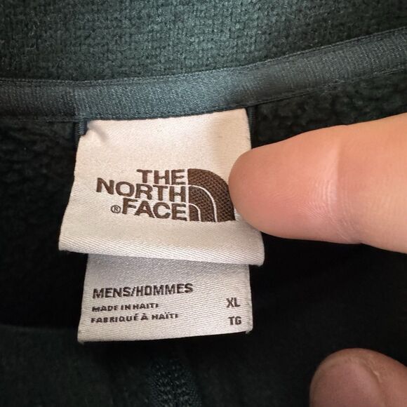 North Face Sweater Men's XL Green‎ Fleece Quarter Zip Pullover Outdoor - Picture 3 of 8